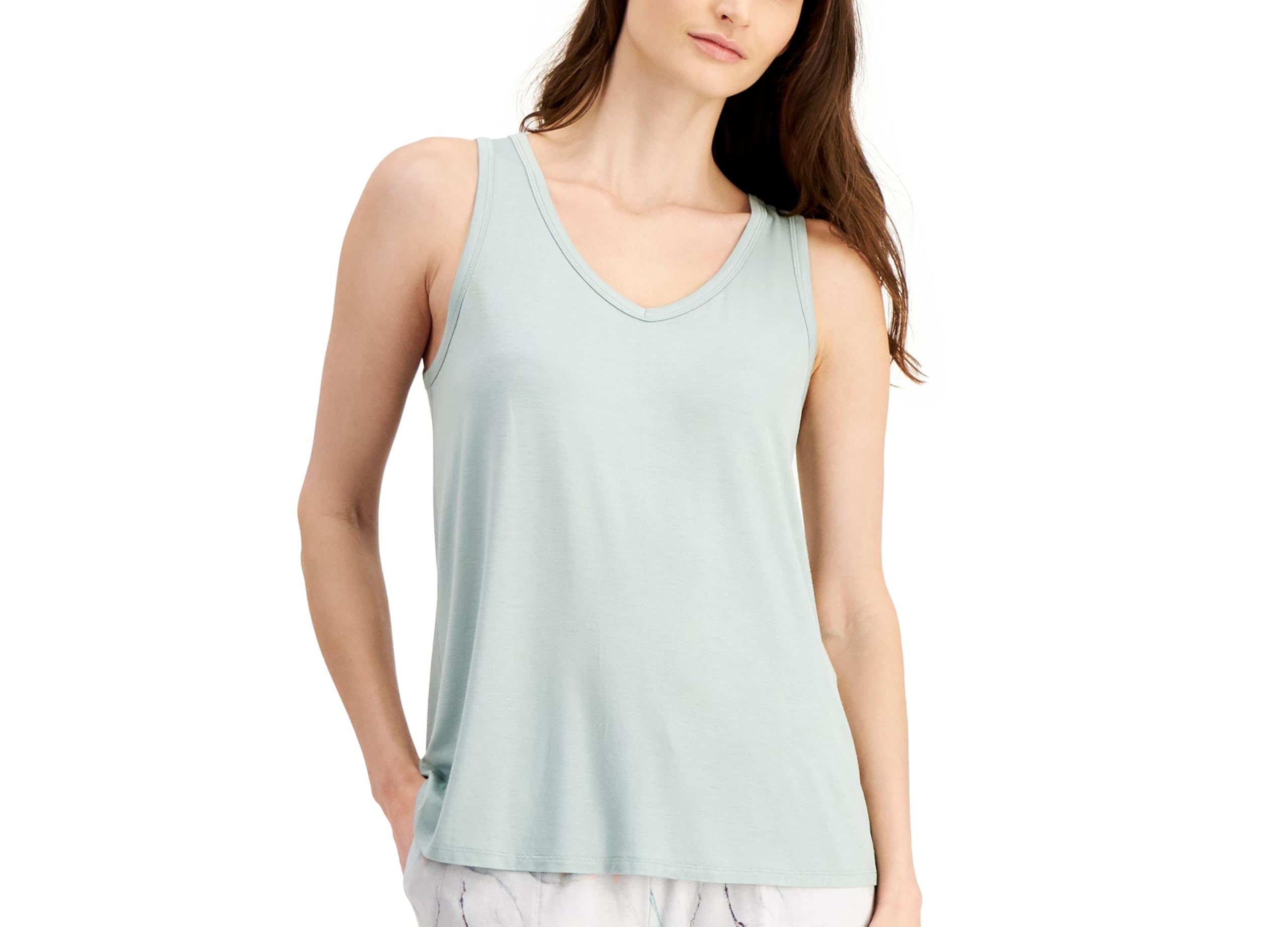 Photo 1 of Alfani Solid Essential Sleep Tank Top Dusty Jade L