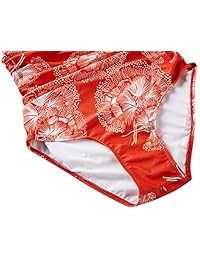 Eomenie Traje de baño de una pieza para dama adelgazante Monokini Tummy Control bañador de talla grande traje de baño V cuello halter