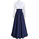 LTAKK Victorian Dress For Women - Edwardian Renaissance Costume 2-Piece Set