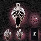 Spooky Aztec Death Skull Scream, Loud Human War Scream, Halloween Creepy Gift High Decibels Sounding Aztec Whistle (White02)