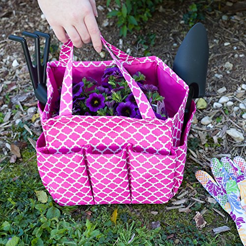 Small Garden Tote Bag, Utility Bags for Gardening, Car Totes, Organization, (Pink)