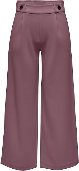 JDY Damen Marlene Hose Weit Geschnitten Schlupf Stoffhose GEGGO New Long Culotte Flare Pants, Farben:Braun-3, Größe:M / 32L