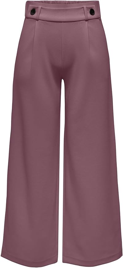 JDY Damen Marlene Hose Weit Geschnitten Schlupf Stoffhose GEGGO New Long Culotte Flare Pants, Farben:Braun-3, Größe:M / 32L