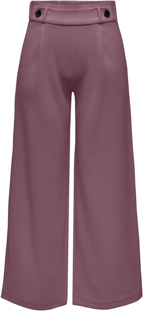 JDY Damen Marlene Hose Weit Geschnitten Schlupf Stoffhose GEGGO New Long Culotte Flare Pants, Farben:Braun-3, Größe:M / 32L