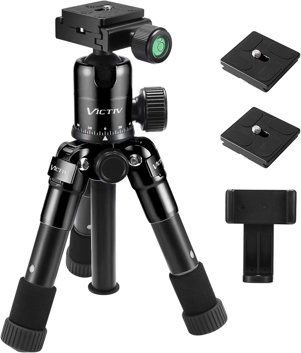 Compact Tabletop Tripod, Aluminum 20.1 inches Tripod with