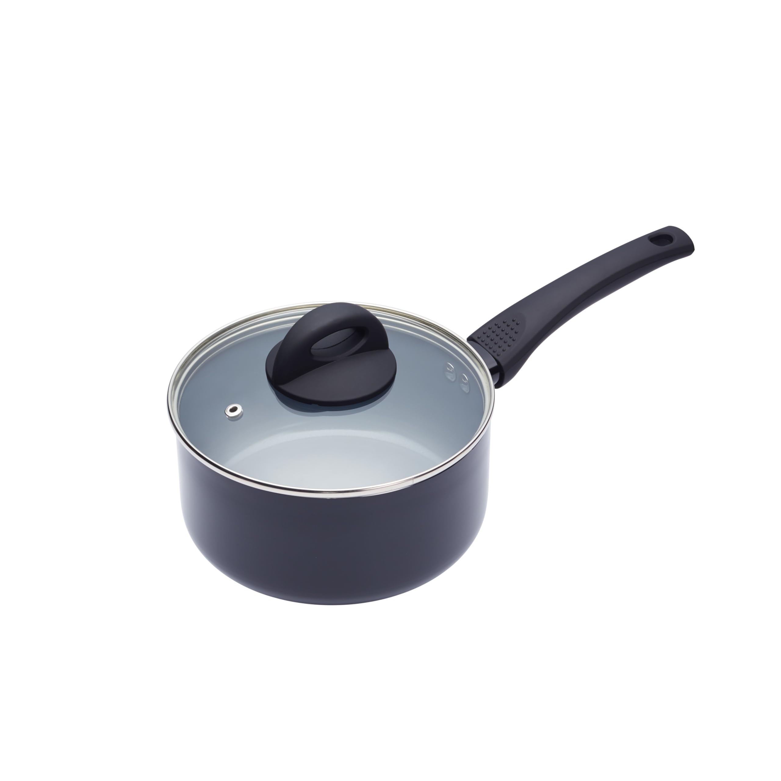 MasterClass Induction-Safe Non-Stick Ceramic Eco Saucepan with PTFE, PFOA and BPA Free Non Stick, 18 cm (7"), Black
