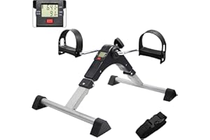 Hausse Folding Exercise Peddler Portable Pedal Exerciser with Electronic Display, Black
