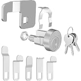Ymtzfu 1 Pack Mailbox Lock,Mailbox Lock Replacement Heavy-Duty Cam C7120 for C9100/C9200 L1172C National Mailbox Locks with 3 Keys Replacement, Nickel Finish