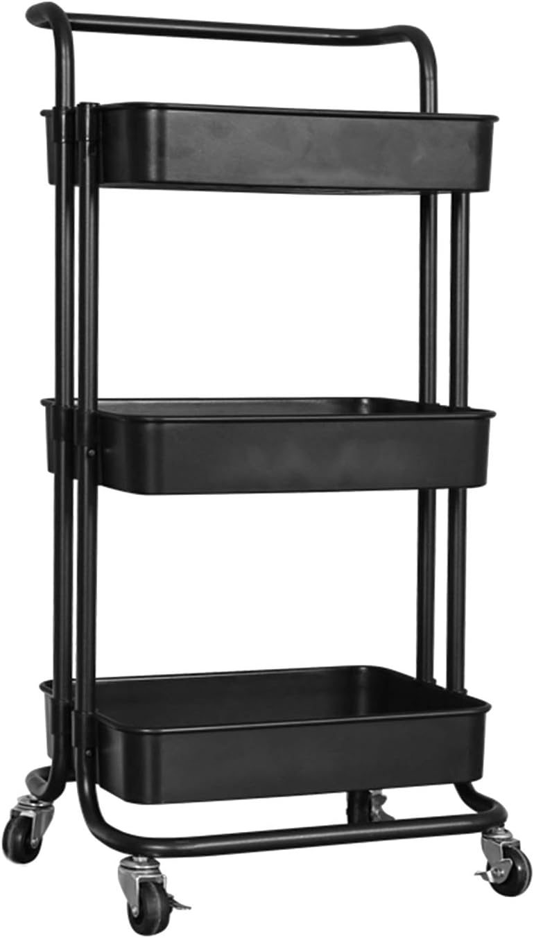 Amazon.de: Aufbewahrungswagen Schwarzer, Multifunktionaler 3-Lagen