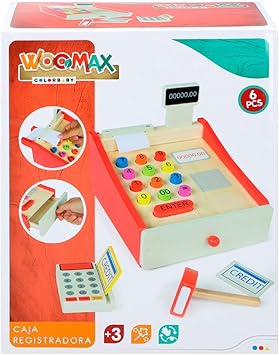 WOOMAX - Caja registradora de madera (43628): Amazon.es: Juguetes y juegos