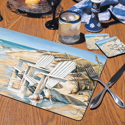 Counterart Beach Days Hardboard Placemat, Set of 2 Beachfront Decor