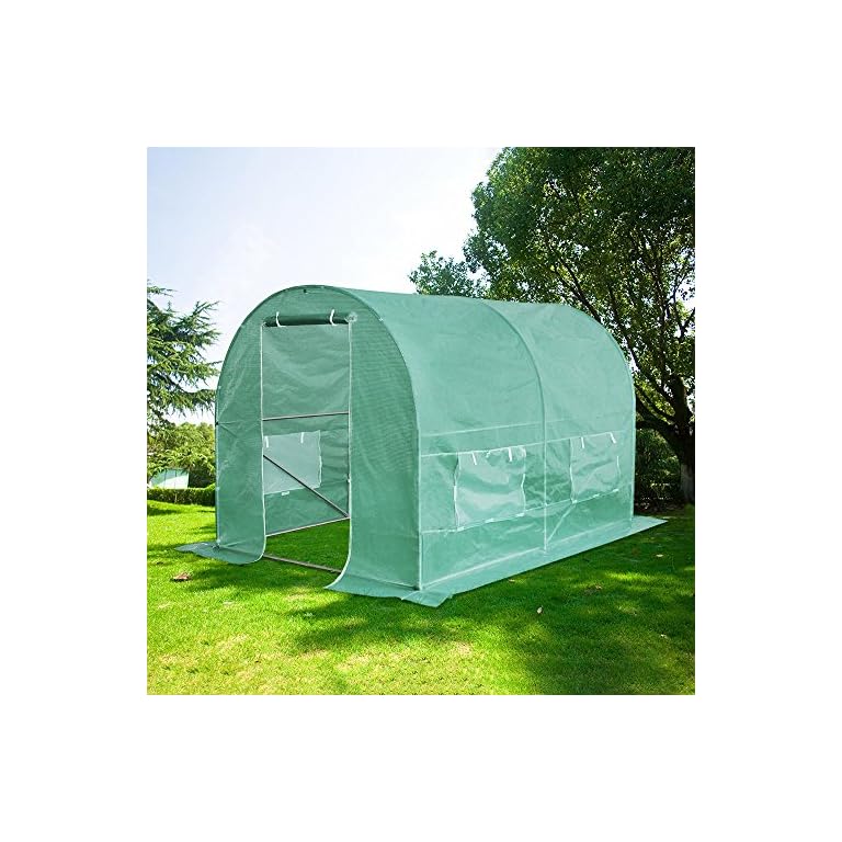 Quictent Greenhouse Screen Door and Windows, 3 Tiers 6 Shelves 56"x29