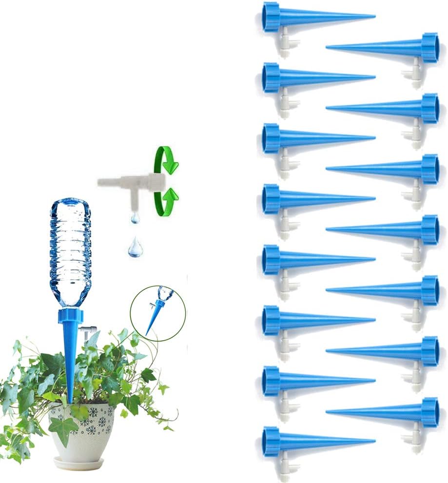 koitoy Automatisch Bewässerung 15 Stück Pflanzen Bewässerungssystem mit Einstellbar zur Blumen Topfpflanzen Passend für Wasserversorgung Während Ihrem Urlaub (Blau 15PCS)