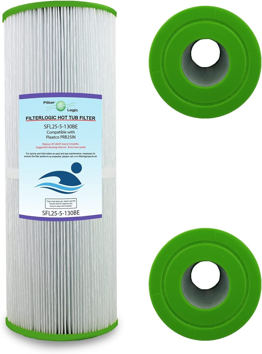 FilterLogic PLF25IN Hot Tub/Spa Water Filter compatible with Pleatco PRB25IN, Unicel C4326, Darlly SC704