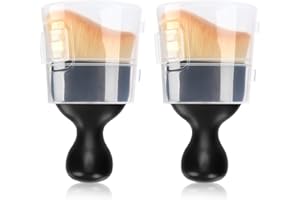 NADUSEP Car Interior Detailing Brush, 2PCS Car Interior Cleaning Soft Brush, Curved Design Car Cleaning Brush Dust Collectors, Car Interior Cleaning Tool Brush with Cover