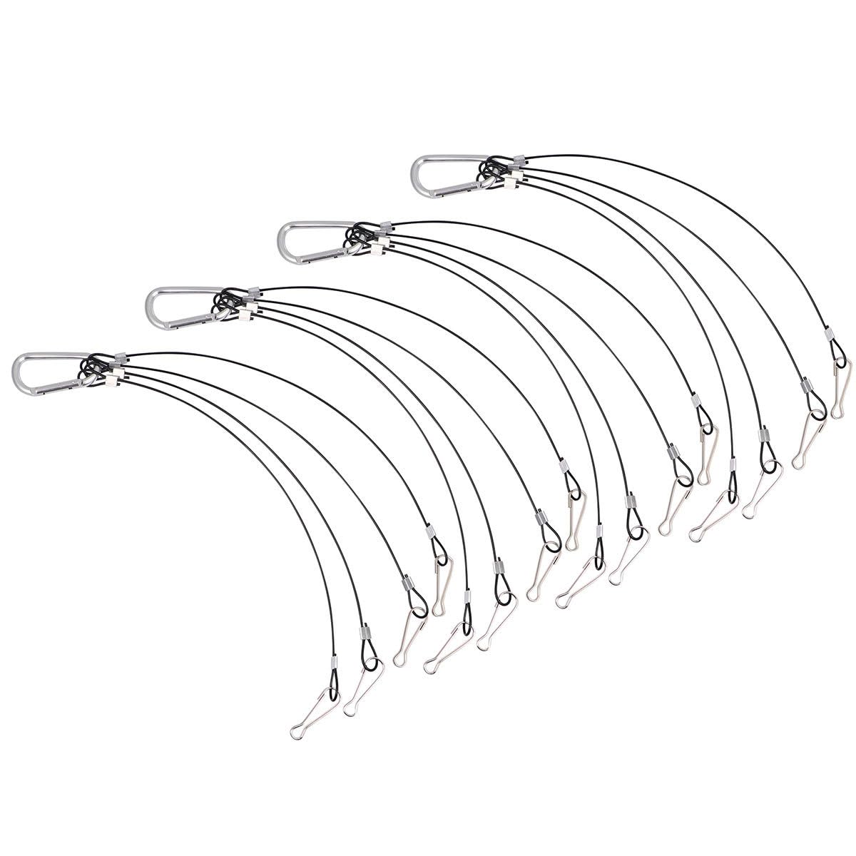 Holibanna Plant Grow Light Hanging Wire Rope 4Pcs Hydroponics Hanging Kit 18.50In Stainless Steel Cable 1.5Mm Thick for Indoor Outdoor Led Aquarium Light Hangers