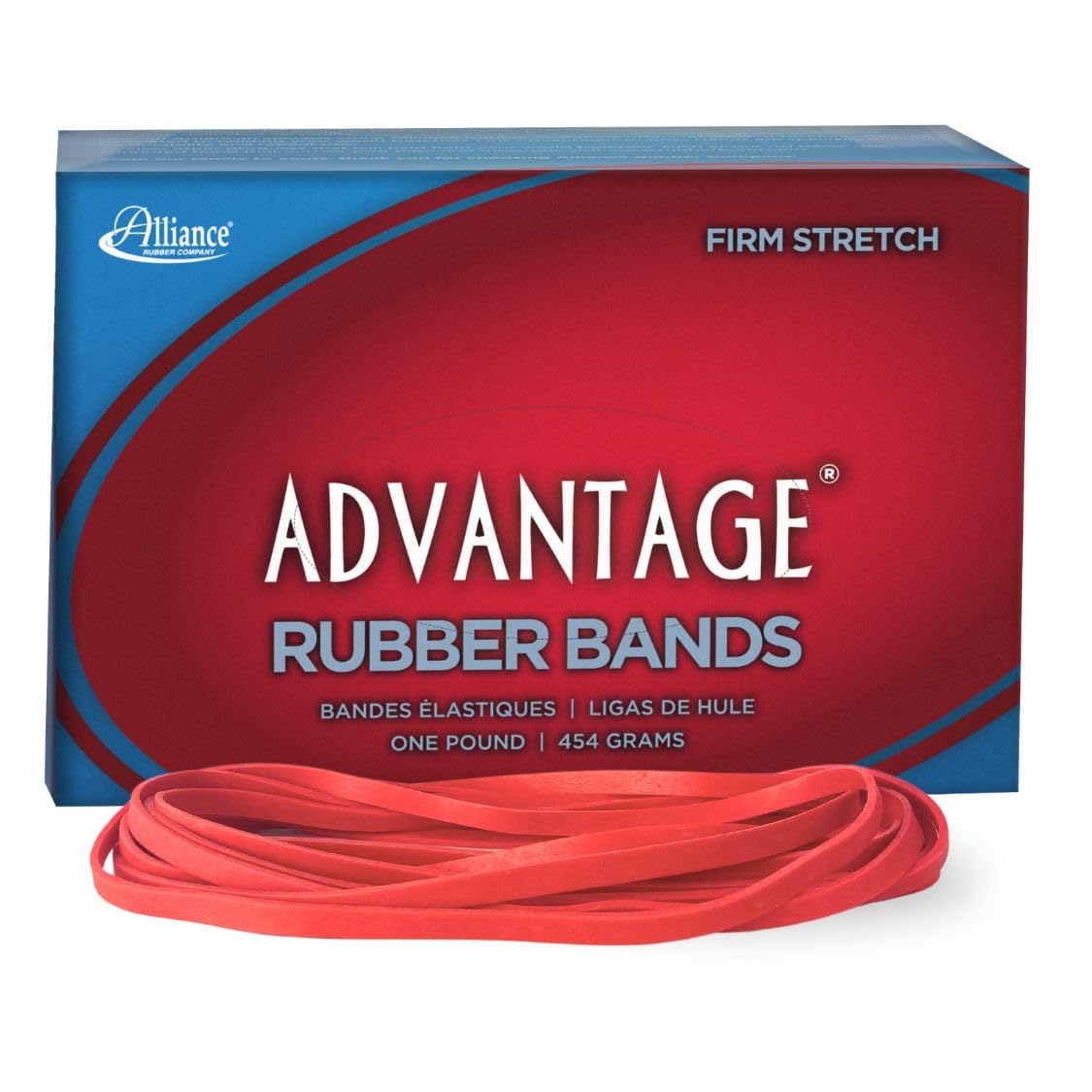 Alliance Rubber 97705 Industrial Quality Size #170 Red Packer Bands, 1 lb Box Contains Approx. 90 Heavy Duty Bands (7" x 1/4", Red)