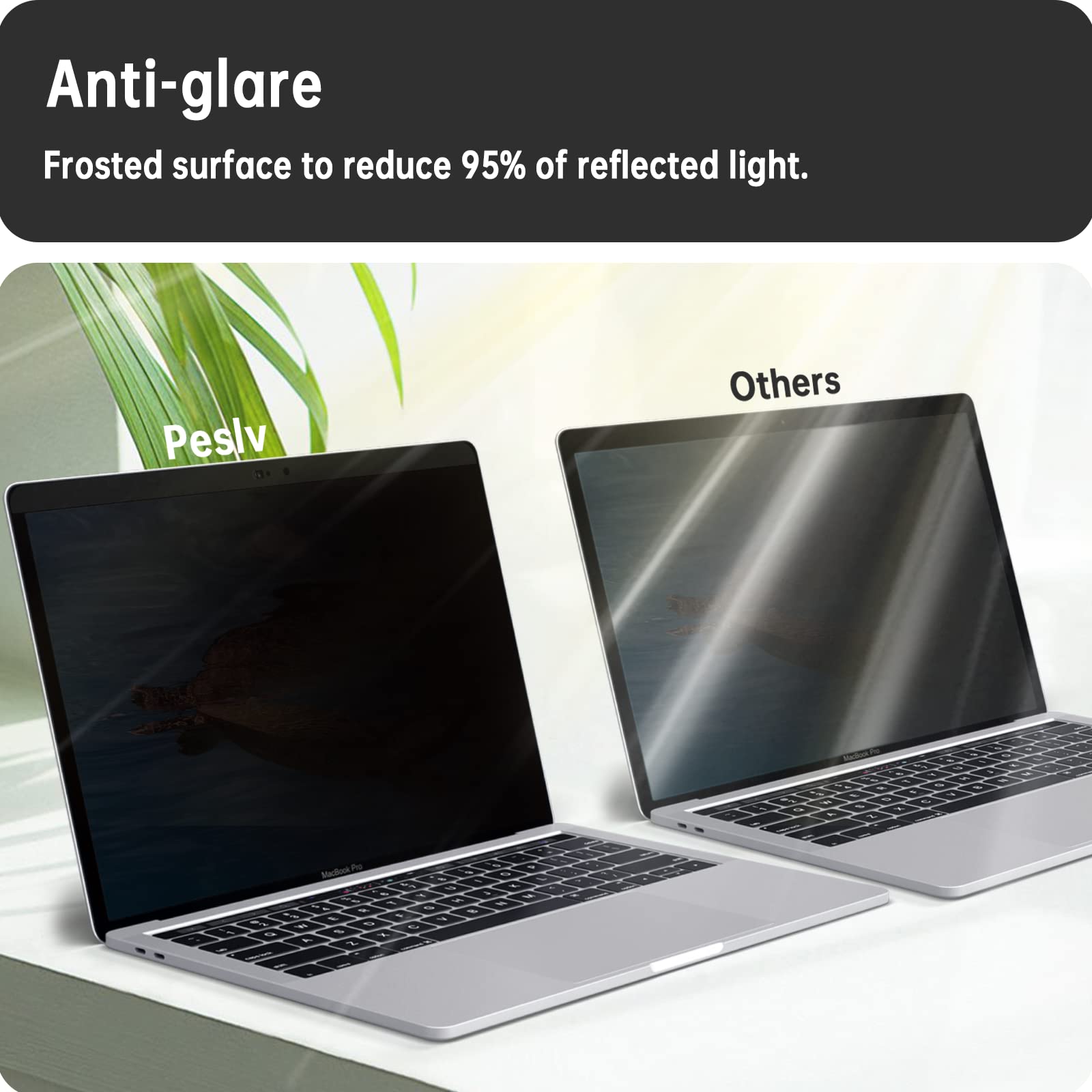 Peslv Magnetic Privacy Screen for Macbook Air/Pro 13 Inch (2018-2022) | M1/M2 Compatible | Removable Anti Blue Light Glare Filter | for Mac 13In Laptop