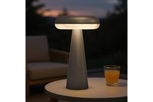 Solar Yard Solar Table Lamp Outdoor Water-Resistant, Cordless USB Table Lights for Patio, 3 Lighting Modes Solar Desk Lamp for Garden Outside Patio Bedroom Living Room, Black