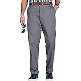 Pegasus Men's Cotton Chino Pants with Stretch Waistband Versatile, Comfortable & Stylish Smart Casual Bottoms Charcoal