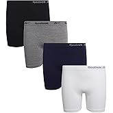 Reebok Girls Boyshorts - 4 Pack Soft Stretch Tag Free Long Leg 5" Inseam Girls Underwear Boyshorts Seamless Panties