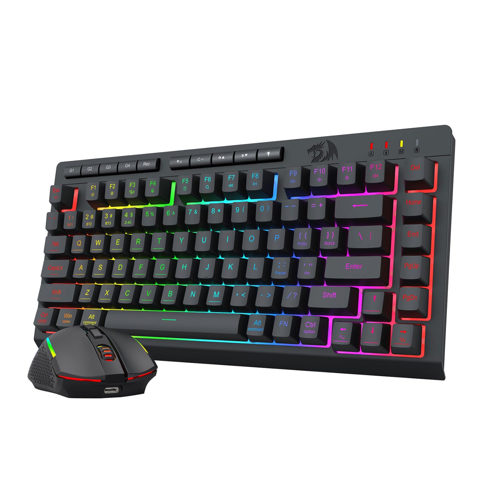 Redragon 無線キーボード マウスセット bluetooth/2.4G/有線 ゲーミングキーボード 75% テンキーレス メカニカルタッチ