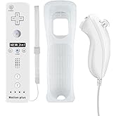 QUMOX Wii Nunchuck Remote Controller with Motion Plus Compatible with Console | Remote Controller with Shock Function (White) [video game]