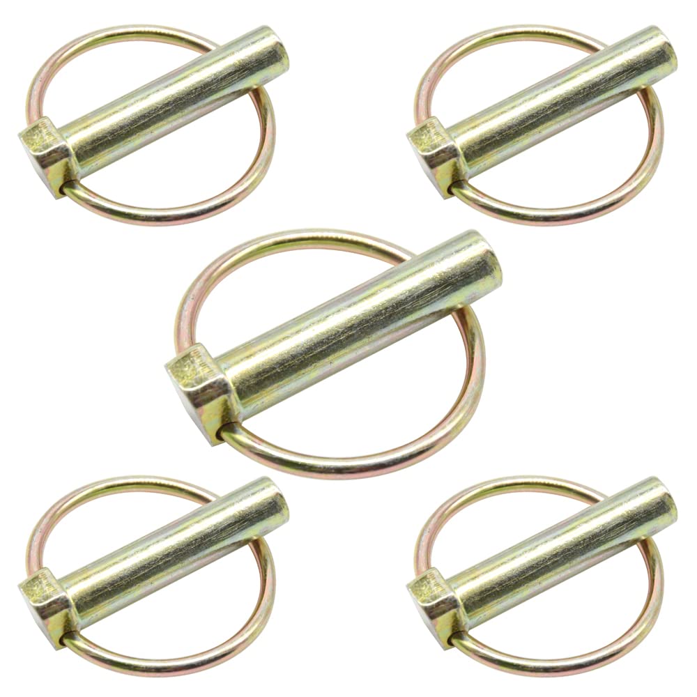 CEEYSEE 5Pcs 11mm Lynch Pin Set,Pin Length 47mm Zinc Plated Carbon Steel Fasteners Safety Pins Lock for Trailers, Tractors，Trolley，Mowers (O.M11x47mm)