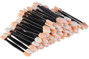 JASSINS 50pcs Eyeshadow Applicators, Disposable Eyeshadow Sponge Brush Double-Sided Eye Makeup Sponge Applicators