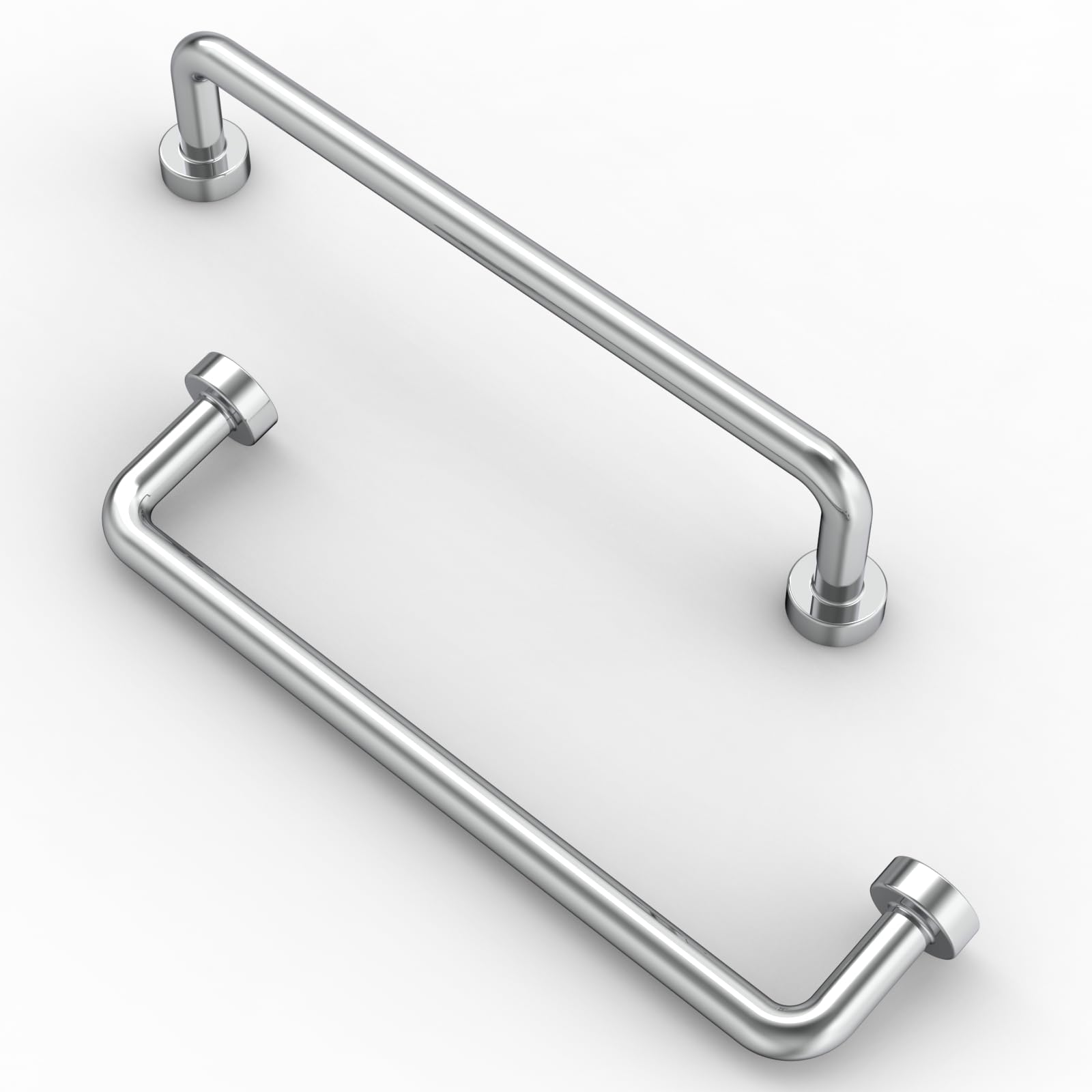 FURNIWARE Pack of 10 Cabinet Handles 128mm(5 Inch) Hole Center Chrome Kitchen Door Handles Hardware Drawer Pulls Kitchen Cabinet Door Handles Pull