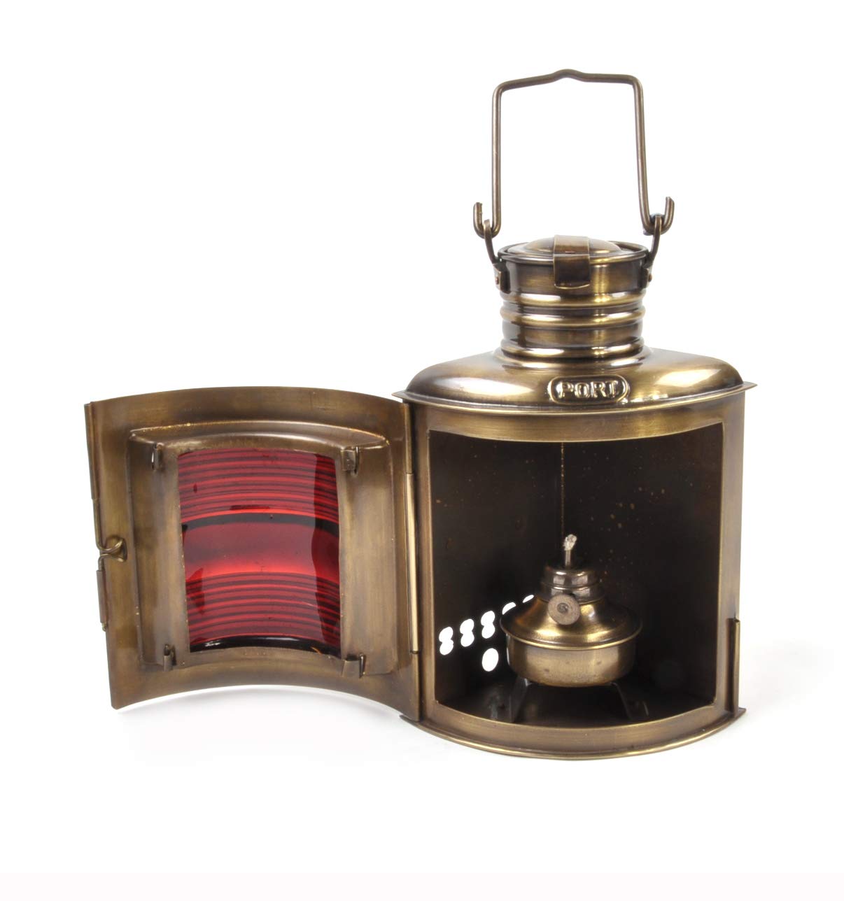 Port Navigation Lamp, antique, 21cm, Messing