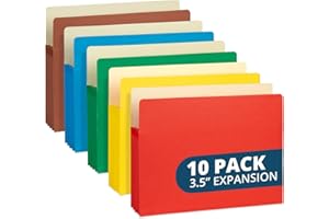 BLUE SUMMIT SUPPLIES Blue Summit 10 Expanding File Pockets, Accordion File Folders Letter Size, 3.5” Expandable Pockets, Assorted Colors