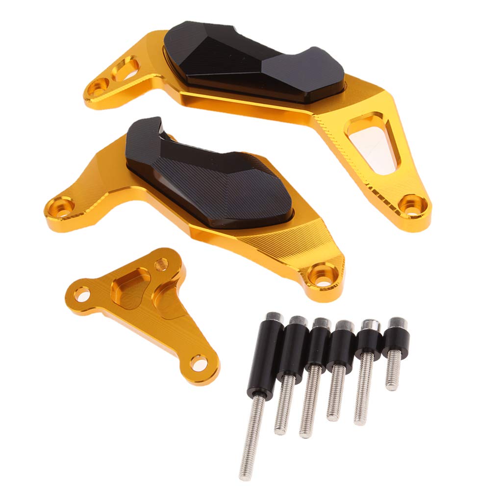 Flameer Engine Case Cover Guard Crash Pad Sliders Protection for Kawasaki Ninja 400 17-18 - Gold