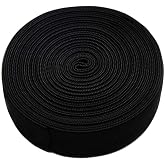 Black Elastic Band for Sewing Elastic Bands Spool High Elasticity Knitting Elastic Band Elastic Sewing Band for Sewing Wigs, Waistband, Craft DIY Projects (1 inch X 5.5 Yard)