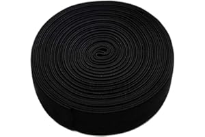 YANTAISIYU Black Elastic Band for Sewing Elastic Bands Spool High Elasticity Knitting Elastic Band Elastic Sewing Band for Sewing Wigs, Waistband, Craft DIY Projects (1 inch X 5.5 Yard)