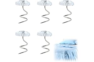 SMRTCOL 50Pcs Bed Skirt Pins, 10mm Clear Head Twist Pins for Sofa Covers, Upholstery, & Fabric – No-Slip Furniture Fasteners for Sheets, Car Interiors, Garage Insulation