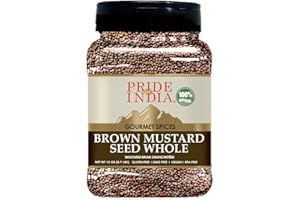 Pride Of India – Brown Mustard Seed Whole – Gourmet Indian Spice – Hot & Spicy Flavor – Ideal Seasoning for sauces/dips/Spice Blends – Easy to Store – 12 oz. Medium Dual Sifter Bottle