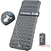 Hikenture Camping Mattress Ultra-Thick 13cm, Ergonomic Sleeping Pad with Pillow,Backpacking Sleeping Mat, Ultralight, Inflata
