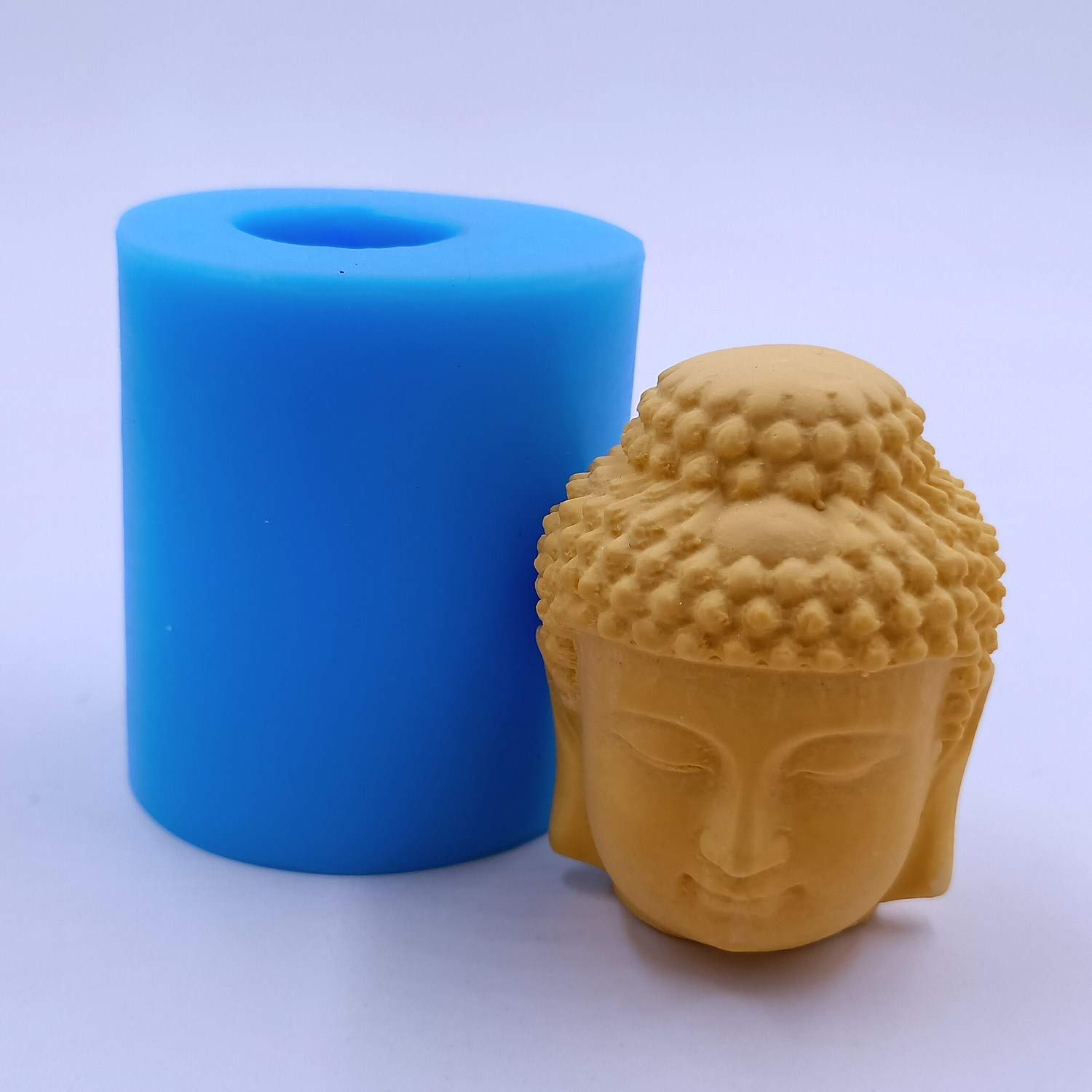 Mini Buddha Head Candle Mold Wax Mould Buddha Silicone Molds for Making Candle Soap Wax Resin Epoxy Aroma Gypsum Decorating Crafts