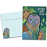 Tree-Free Greetings - Birthday Card - Artful Designs - 1 Card + Matching Envelope - Made in USA - 100% Recycled Paper - 5 x 7 - Another Year Wiser (GO65257)