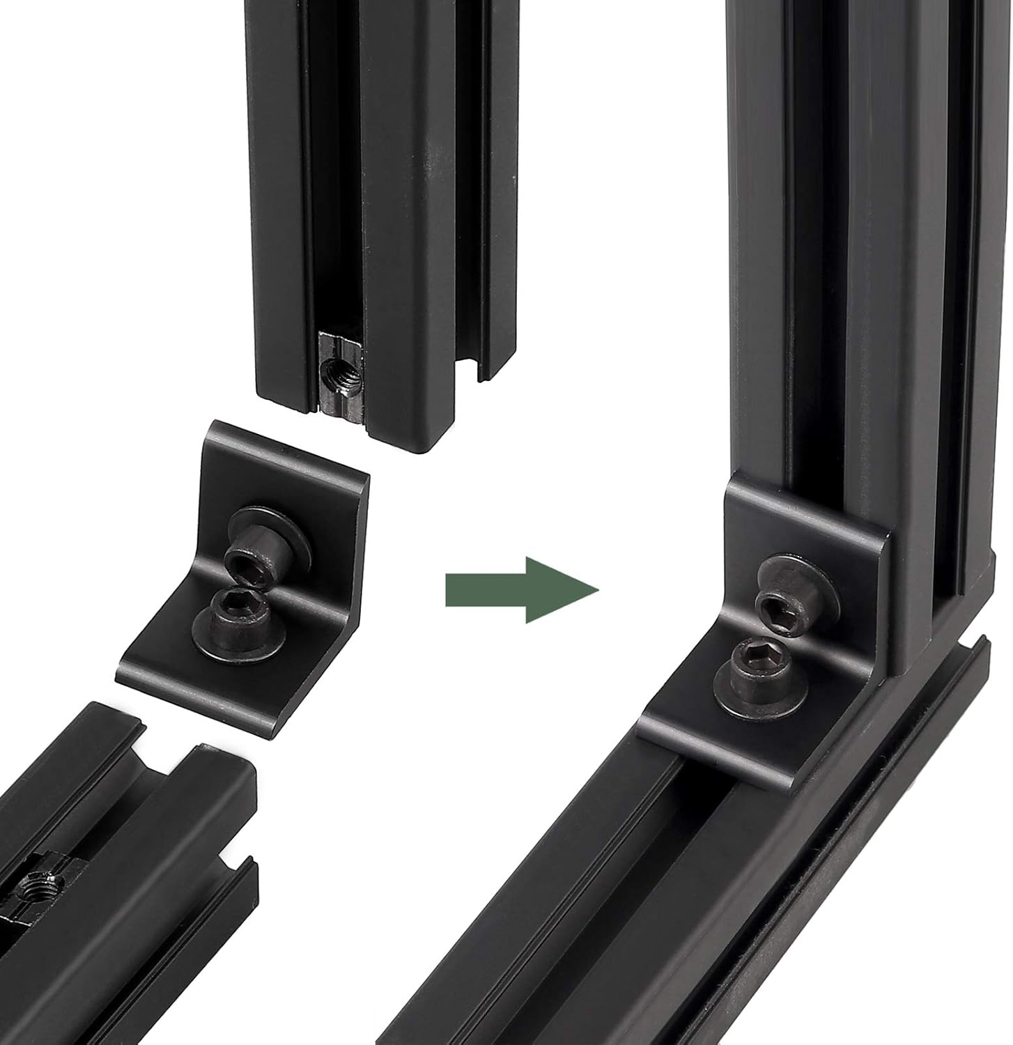 EYPINS 4040 4080 Aluminum Corner Braces Brackets Plates, 10pcs 90 Degree Right Angle Brackets for DIY Strut Profiles - Image 3