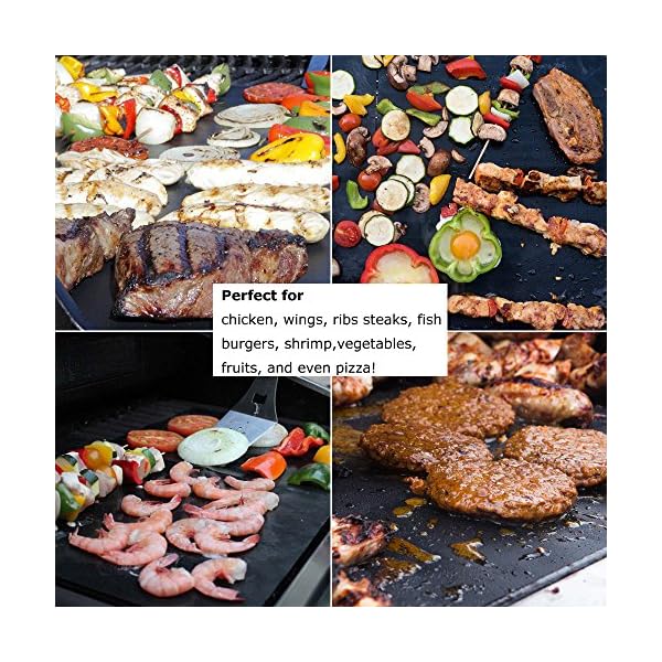 BEEWAY BBQ Grill Mats, Pack of 5 Universal Oven Liners for Bottom of Fan Assisted Ovens - Teflon, Reusable, Washable…