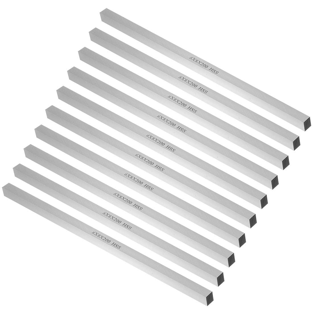 uxcell HSS Tool Bit Square Lathe Turning Grinder Cutter Mill Blank 8mmx8mmx200mm 10Pcs