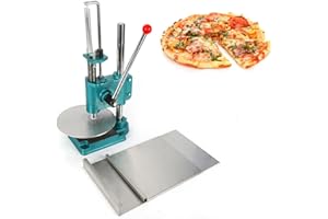 GOSHET 9.5" Manual Pastry Press Machine, Pizza Crust Plate Pres Household Pizza Dough Pastry Manual Adjustable Thickness Pizza Forming Machine,Stainless Steel Pizza Bread Molds Presser USA STOCK