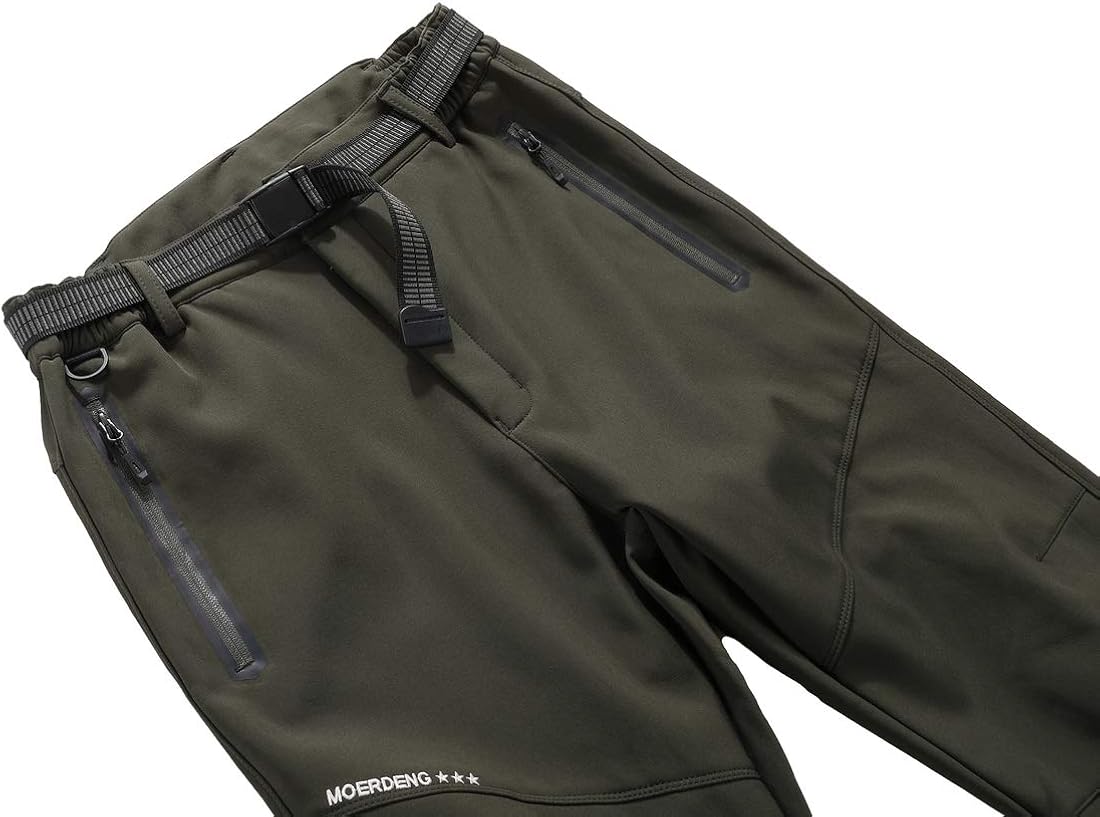 Men's Soft Shell Waterproof Winter Snow Ski Snowboarding Pants Fleece Cargo Hiking Pants: Clothing