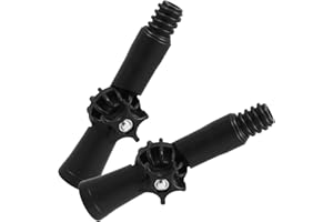 CIMAXIC 2Pcs Adjustable Swivel Extension Pole Angle Adapter Fitting with Metal Threaded Handle Tips, Black