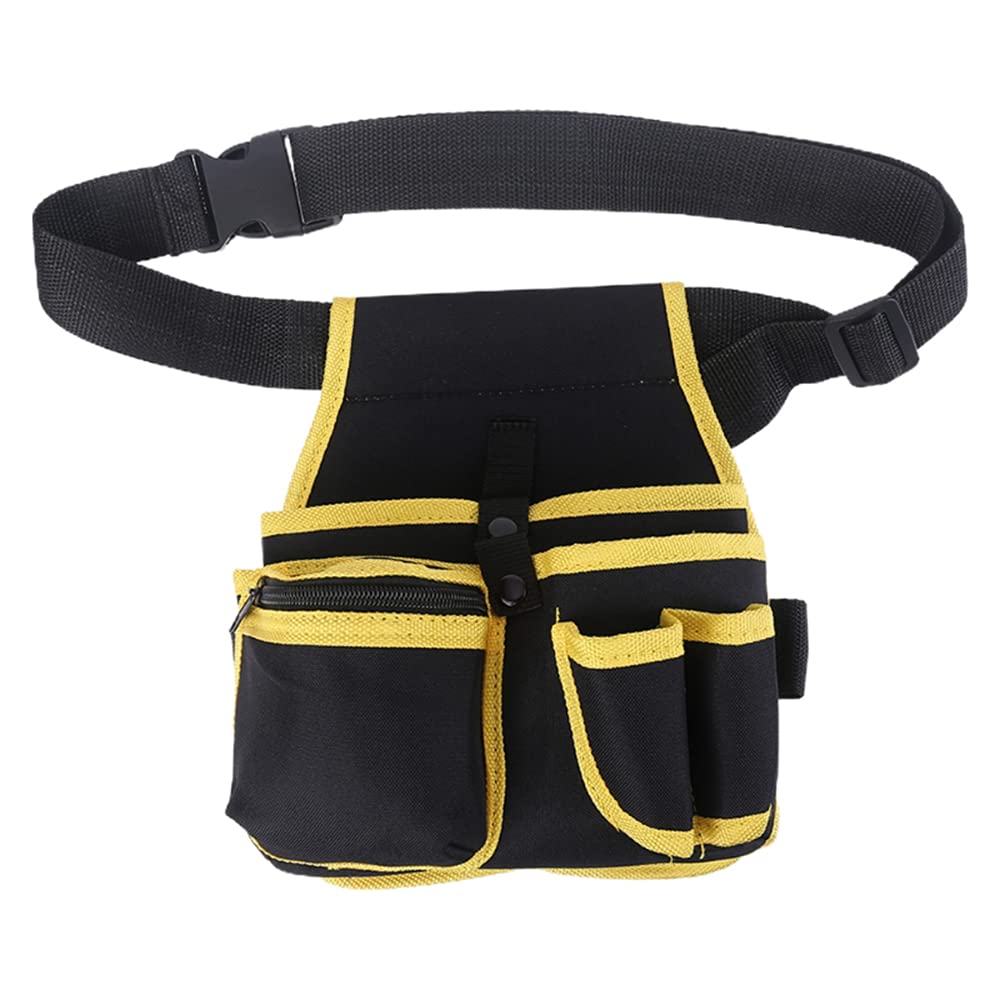 Maizoon Hardware Wrench Screwdriver Tool Bag,Multifunctional Waterproof Electrician Waist Pockets,Durable Oxford Cloth with Belt Waist Pocke Adjustable Buckle,UH10 Yellow