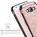 Galaxy J7 Case 2015, J700 Case,BENTOBEN Shockproof Luxury Glitter Bling Slim 2 in 1 Hybrid Hard Cover with Sparkly Shiny Faux Leather Protective Phone Case for Samsung Galaxy J7 J700 (2015),Rose Gold
