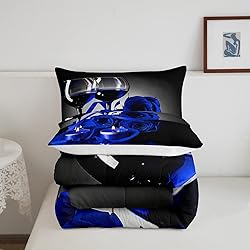 Erosebridal Rose Floral Bedding Set Full 3D Blue