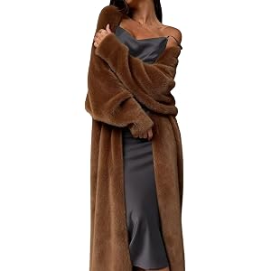 JZGPF Women's Duster Sweaters Oversize Open Front Knit Fuzzy Long Cardigans Sweaters Trendy Comfort Faux Fur Fluffy Long Coat